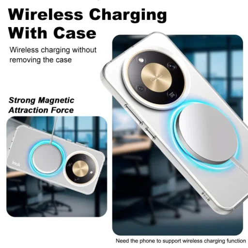 Honor Magic8 Lite IMAK TPU + PET MagSafe obal (biely) - 3