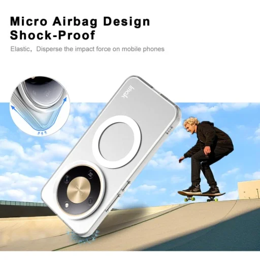 Honor Magic8 Lite IMAK TPU + PET MagSafe obal (biely) - 4