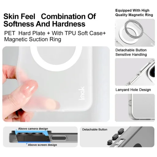 Honor Magic8 Lite IMAK TPU + PET MagSafe obal (biely) - 5