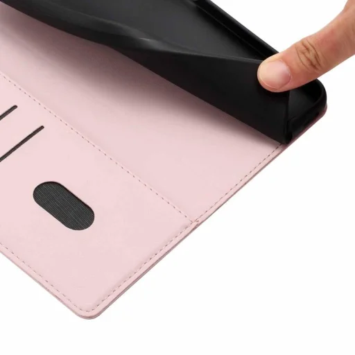 Honor Magic8 Lite reliéfne vyklápacie puzdro z vegánskej kože s motívom stromu a mačky (ružovozlaté) - 4