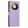 Honor Magic8 Lite flipové puzdro na telefón z vegánskej kože s reliéfom drevenej mačky (fialové) thumbnail