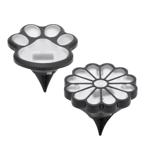 HOME MX674 solárna záhradná lampa, labka, kvet, 12ks/display, 1ks teplá biela LED, vymeniteľná batéria - 1