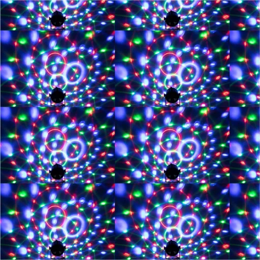 SAL DL80R projektoros party lámpa, RGB LED, 80 mm átmérő, álló vagy körbe forgó fényeffekt, akár 100 m2-re - 2