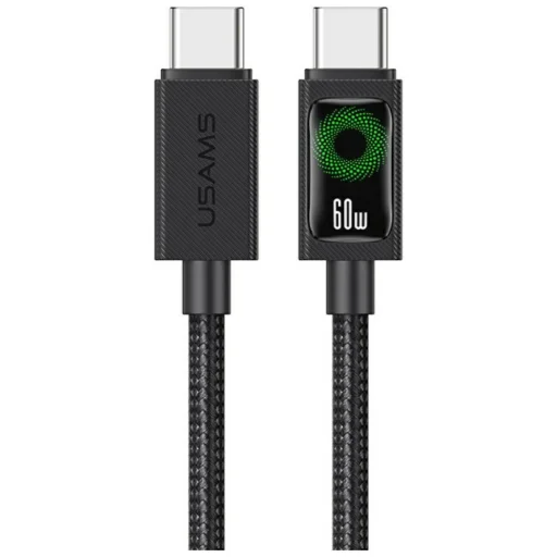 USAMS U92 60W USB-C to USB-C kábel 1.2m čierny - 1