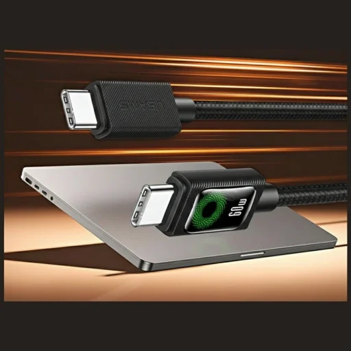 USAMS U92 60W USB-C to USB-C kábel 1.2m čierny - 3