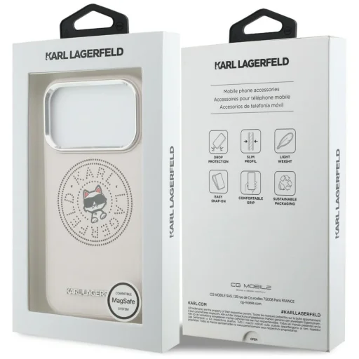 iPhone 17 Pro Karl Lagerfeld Point & Choupette Sketch MagSafe ružový obal - 8