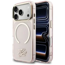 iPhone 17 Pro Karl Lagerfeld IML KL Script Logo MagSafe puzdro ružové