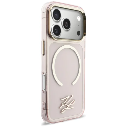 iPhone 17 Pro Karl Lagerfeld IML KL Script Logo MagSafe puzdro ružové - 4