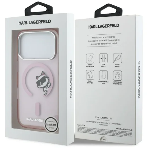 Karl Lagerfeld IML Peekaboo MagSafe ružový obal na iPhone 17 Pro - 8