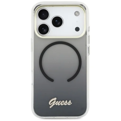 Čierny obal Guess IML Gradient Script Metal MagSafe pre iPhone 17 Pro - 3
