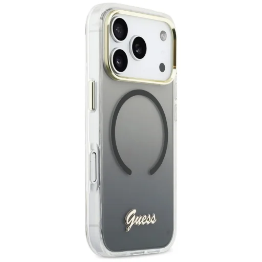 Čierny obal Guess IML Gradient Script Metal MagSafe pre iPhone 17 Pro - 4