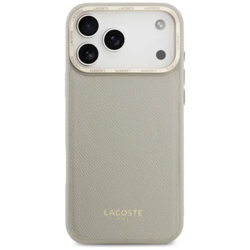 iPhone 17 Pro Max Lacoste Champs Elysees so zlatým logom MagSafe taupe puzdro - 3
