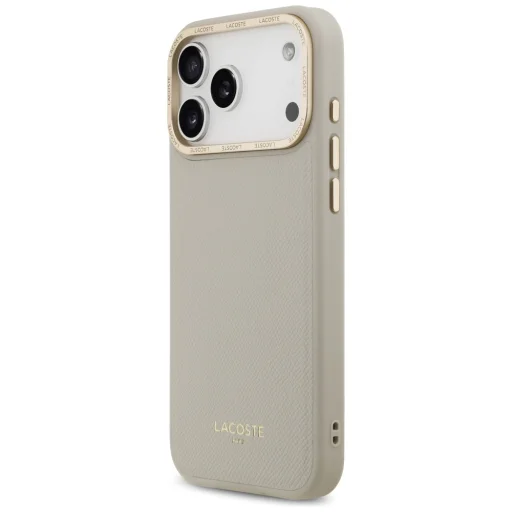 iPhone 17 Pro Max Lacoste Champs Elysees so zlatým logom MagSafe taupe puzdro - 2
