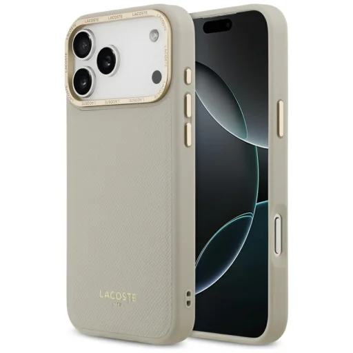 iPhone 17 Pro Max Lacoste Champs Elysees Arany Logós MagSafe taupe tok - 1