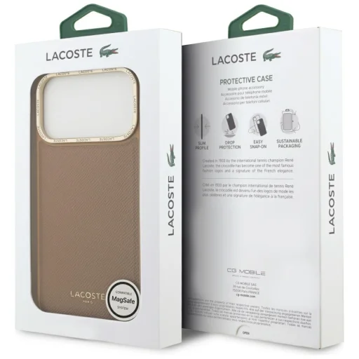 iPhone 17 Pro Lacoste Champs Elysees Zlaté Logo MagSafe Ružové puzdro - 8