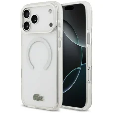 iPhone 17 Pro Max Lacoste Nárazuvzdorné Priehľadné Matné MagSafe puzdro Biele
