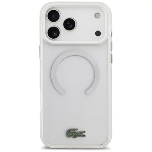 iPhone 17 Pro Max Lacoste Nárazuvzdorné Priehľadné Matné MagSafe puzdro Biele - 3