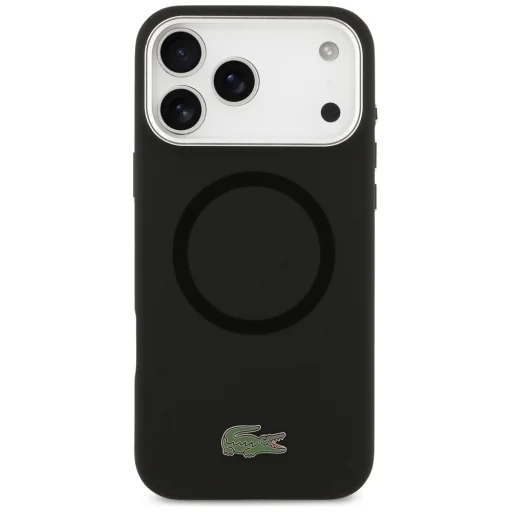 iPhone 17 Pro Max Lacoste Silikónové Kovové Logo MagSafe Puzdro Čierne - 3