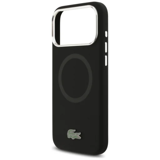 iPhone 17 Pro Max Lacoste Silikónové Kovové Logo MagSafe Puzdro Čierne - 6
