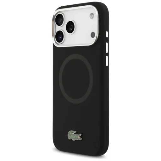 iPhone 17 Pro Max Lacoste Silikónové Kovové Logo MagSafe Puzdro Čierne - 2