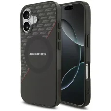 iPhone 17 AMG Dvojvrstvové priehľadné kosoštvorcové čierno-červené puzdro