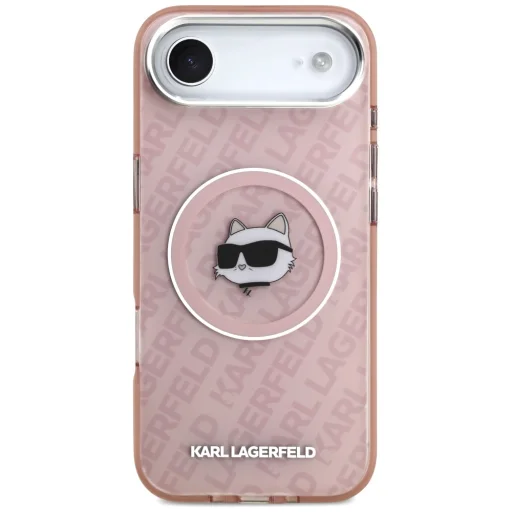 iPhone 17 Air Karl Lagerfeld IML Choupette Hlava Logo MagSafe puzdro ružové - 3
