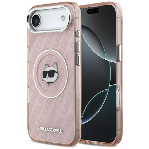 iPhone 17 Air Karl Lagerfeld IML Choupette Hlava Logo MagSafe puzdro ružové - 1