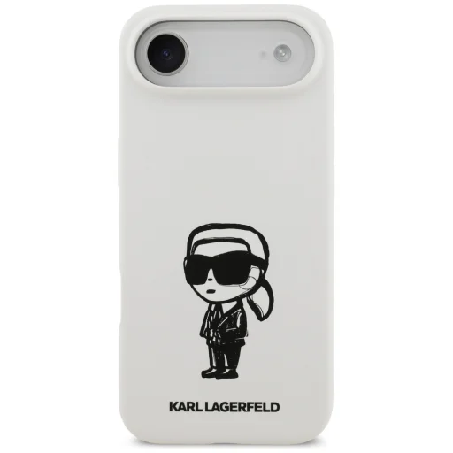 iPhone 17 Air Karl Lagerfeld Silikónový Karl Sketch & Logo MagSafe biely obal - 3