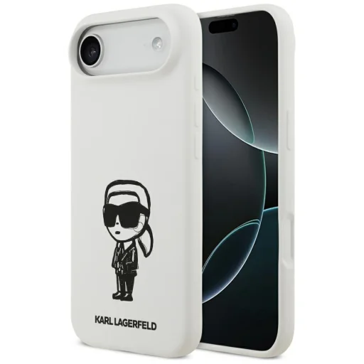 iPhone 17 Air Karl Lagerfeld Silikónový Karl Sketch & Logo MagSafe biely obal - 1