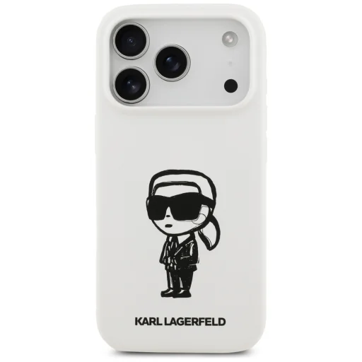 iPhone 17 Pro Karl Lagerfeld Silikónové Karl Sketch & Logo MagSafe puzdro biele - 3