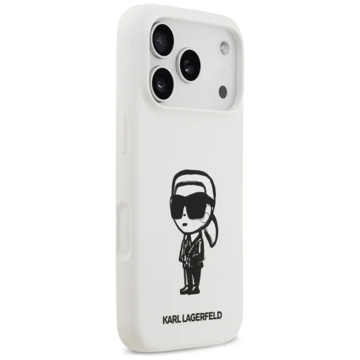 iPhone 17 Pro Karl Lagerfeld Silikónové Karl Sketch & Logo MagSafe puzdro biele - 4