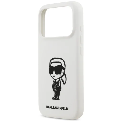 iPhone 17 Pro Karl Lagerfeld Silikónové Karl Sketch & Logo MagSafe puzdro biele - 6
