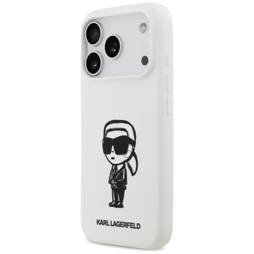 iPhone 17 Pro Karl Lagerfeld Silikónové Karl Sketch & Logo MagSafe puzdro biele - 2