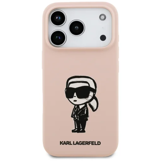 iPhone 17 Pro Max Karl Lagerfeld Szilikon Karl Sketch & Logo MagSafe tok rózsaszín - 3