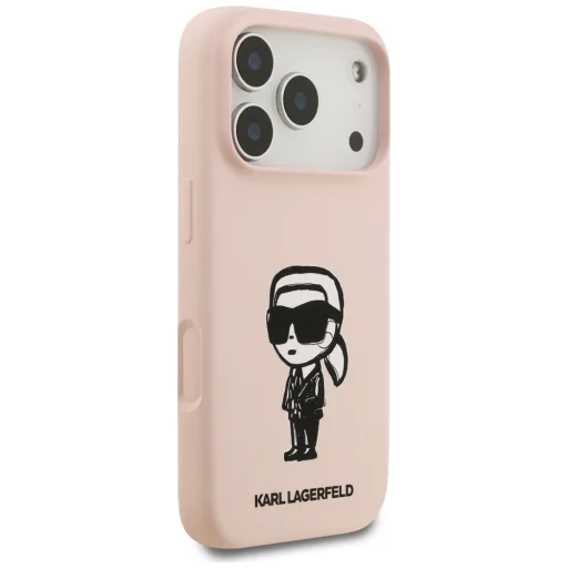 iPhone 17 Pro Max Karl Lagerfeld Szilikon Karl Sketch & Logo MagSafe tok rózsaszín - 4