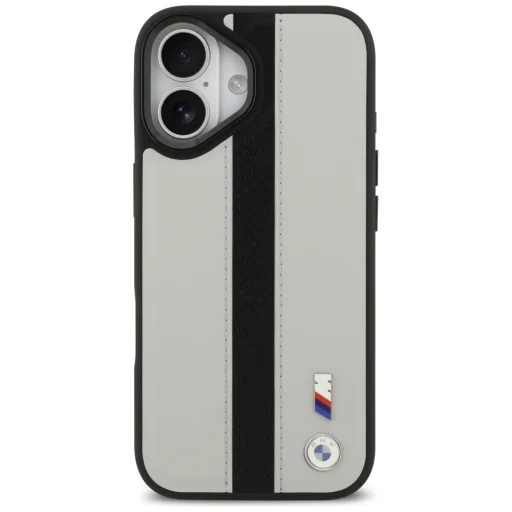 iPhone 17 BMW M perforované pruhované puzdro MagSafe s logom, sivé - 3