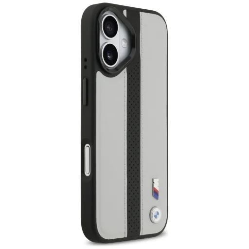 iPhone 17 BMW M perforované pruhované puzdro MagSafe s logom, sivé - 4