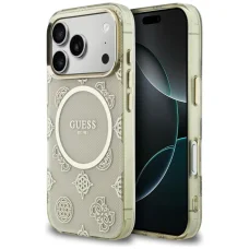 iPhone 17 Pro Guess IML Peony Dot MagSafe puzdro béžové,