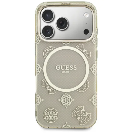 iPhone 17 Pro Guess IML Peony Dot MagSafe puzdro béžové, - 3