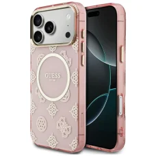 iPhone 17 Pro Max Guess IML Peony Dot MagSafe puzdro ružové