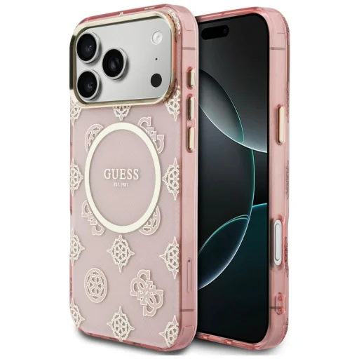 iPhone 17 Pro Max Guess IML Peony Dot MagSafe puzdro ružové - 1