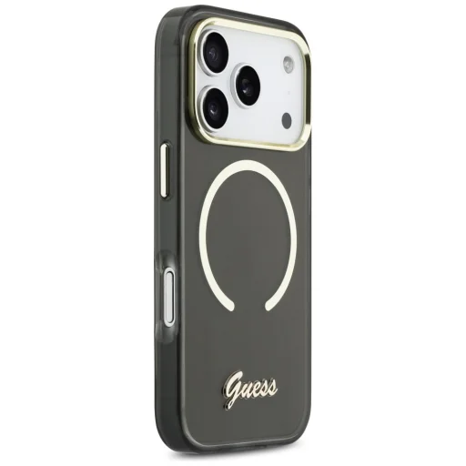 iPhone 17 Pro Max Guess IML Script Metal MagSafe puzdro čierne - 4
