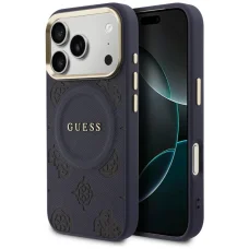 iPhone 17 Pro Max Guess Peony Hot Stamp MagSafe puzdro modré,