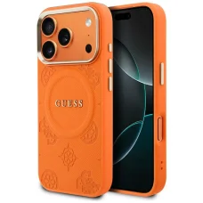 iPhone 17 Pro Max Guess Peony Hot Stamp MagSafe obal oranžový