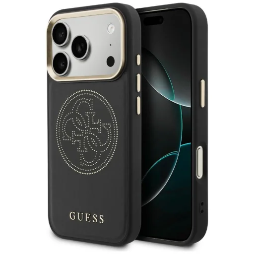iPhone 17 Pro Guess Perforované 4G MagSafe čierne puzdro - 1