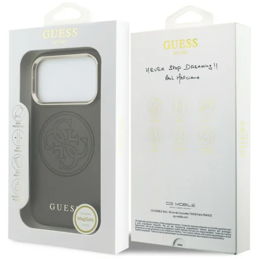 iPhone 17 Pro Max Guess Perforált 4G MagSafe tok barna - 8