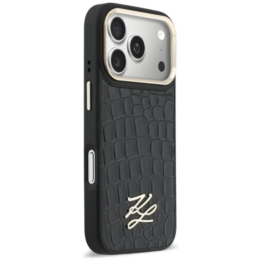 iPhone 17 Pro Karl Lagerfeld Croco KL Script Logo MagSafe puzdro čierne - 4