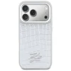 iPhone 17 Pro Max Karl Lagerfeld Croco KL Script Logo strieborné MagSafe puzdro thumbnail