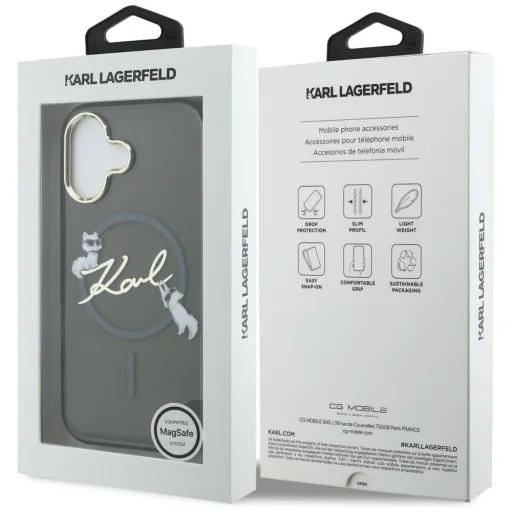 iPhone 17 Karl Lagerfeld IML Choupettes Karl Script Logo MagSafe puzdro čierne - 8