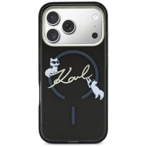 iPhone 17 Pro Max Karl Lagerfeld IML Choupettes Karl Script Logo MagSafe obal čierny - 3